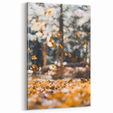 Falling Autumn Leaves in Forest – Fall Wall Art for Cozy Decor
