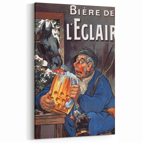 Vintage Advertising Poster: Bière de l'Eclair Retro Wall Art