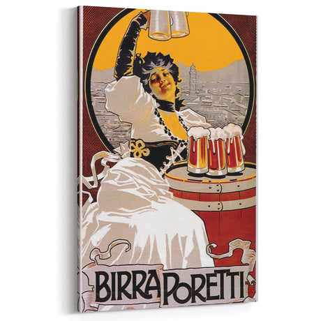 Vintage Advertising Poster: Birra Poretti Retro Wall Art