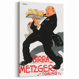 Vintage Advertising Poster: Birra Metzger Torino Retro Wall Art
