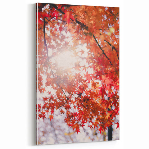 Autumn Wall Decor - Fall Art Prints with Vibrant Maple Leaves