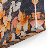 Fall Wall Decor - Rustic Autumn Leaves on Wooden Background