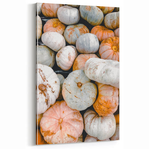 Autumn Canvas Art - Rustic Fall Pumpkins for Cozy Wall Decor