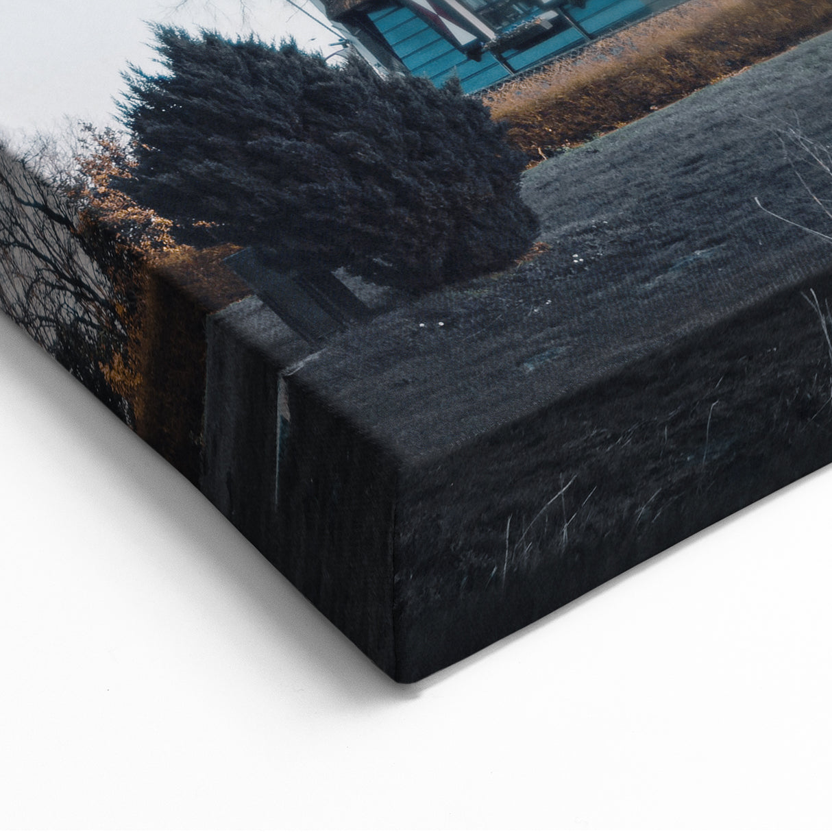 Fall Canvas Art - Rustic Windmill Autumn Landscape Wall Decor