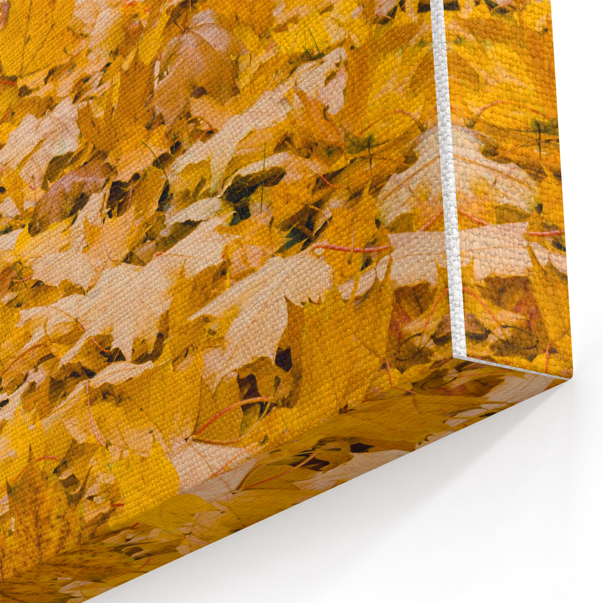 Autumn Canvas Art - Golden Fall Leaves Wall Decor for Home
