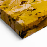 Autumn Canvas Art - Golden Fall Leaves Wall Decor for Home