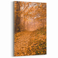 Autumn Wall Decor - Fall Canvas Art with Misty Forest Path