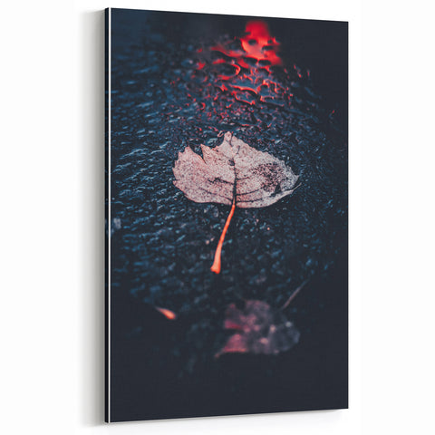 Misty Autumn Leaf - Fall Wall Art and Fall Canvas Art Decor