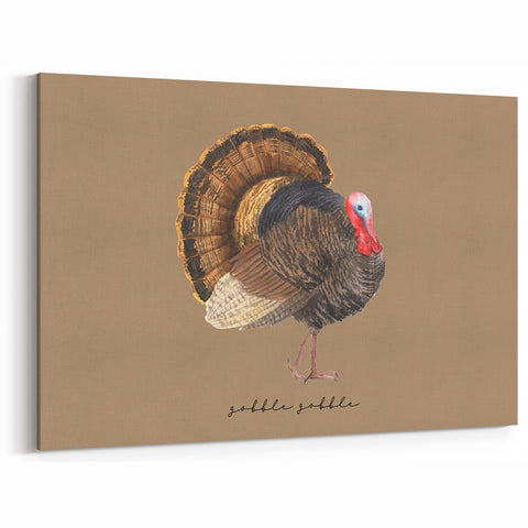 Thanksgiving Turkey Wall Art - Rustic Fall Canvas Print for Home