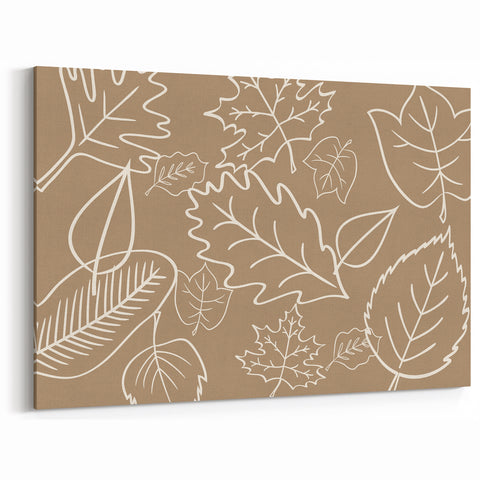 Minimalist Fall Leaf Pattern - Autumn Wall Art and Modern Print