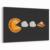 Pumpkin Pie Pac-Man - Funny Fall Wall Art and Autumn Canvas Print