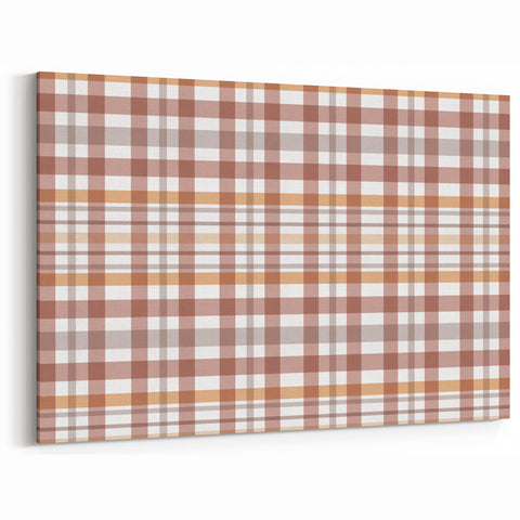 Rustic Plaid Fall Wall Art - Autumn Canvas Print for Cozy Décor