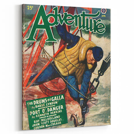 Adventure Vintage Magazine Cover Art Retro Nautical Wall Decor