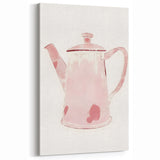 Vintage Pink Teapot Coffee Art – Kitchen & Beverage Wall Art Print