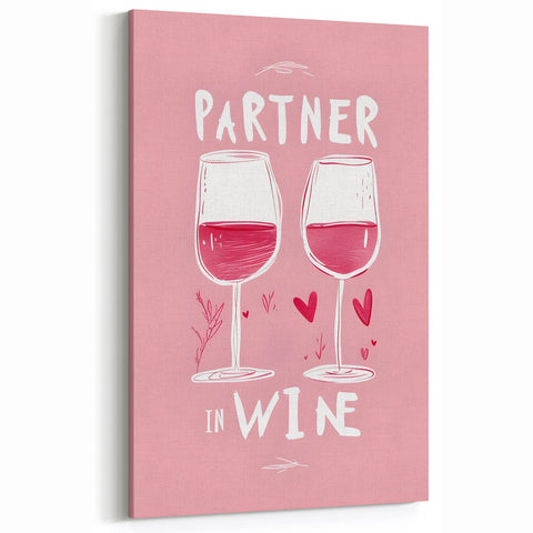 Partner in Wine Wall Art – Fun Romantic Wine & Bar Decor