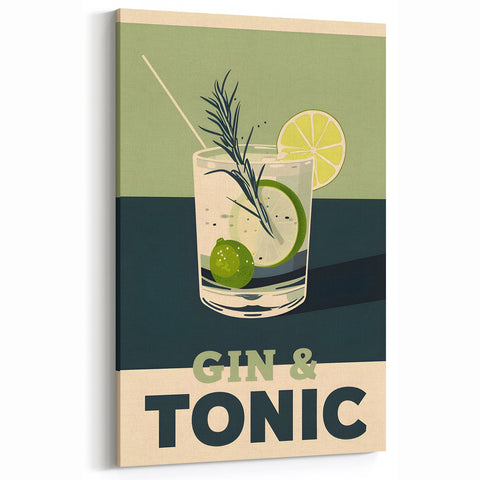 Gin & Tonic Cocktail Wall Art – Stylish Bar & Beverage Print