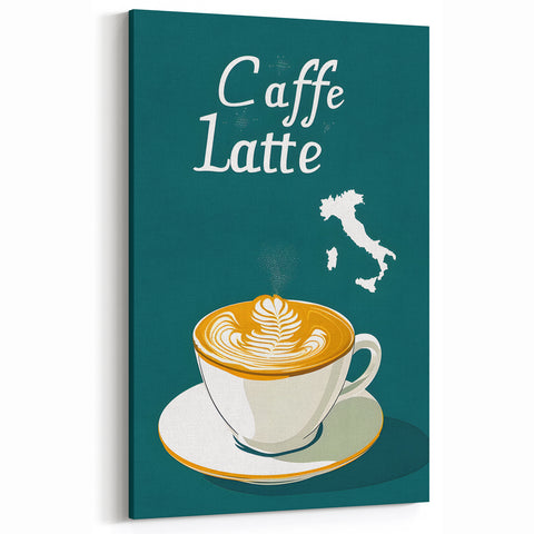 Caffe Latte Coffee Art – Stylish Coffee Wall Art for Kitchen & Café