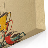 Vintage Coffee Pouring Art – Retro Coffee Wall Art for Kitchen & Café