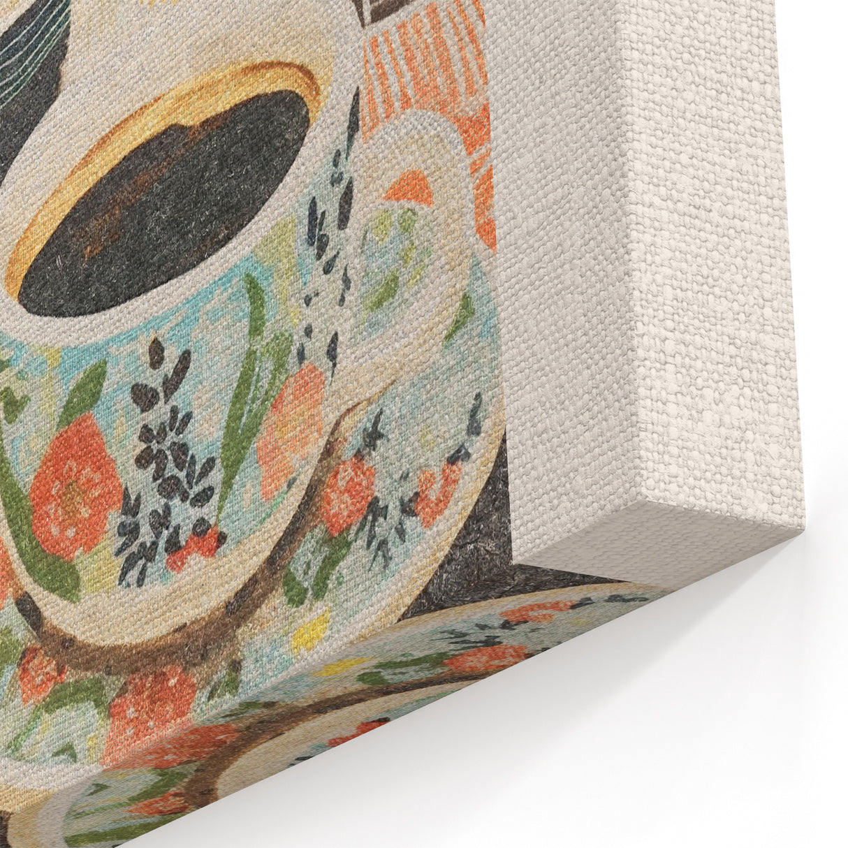 Coffee First, People Later – Floral Coffee Wall Art for Kitchen & Café