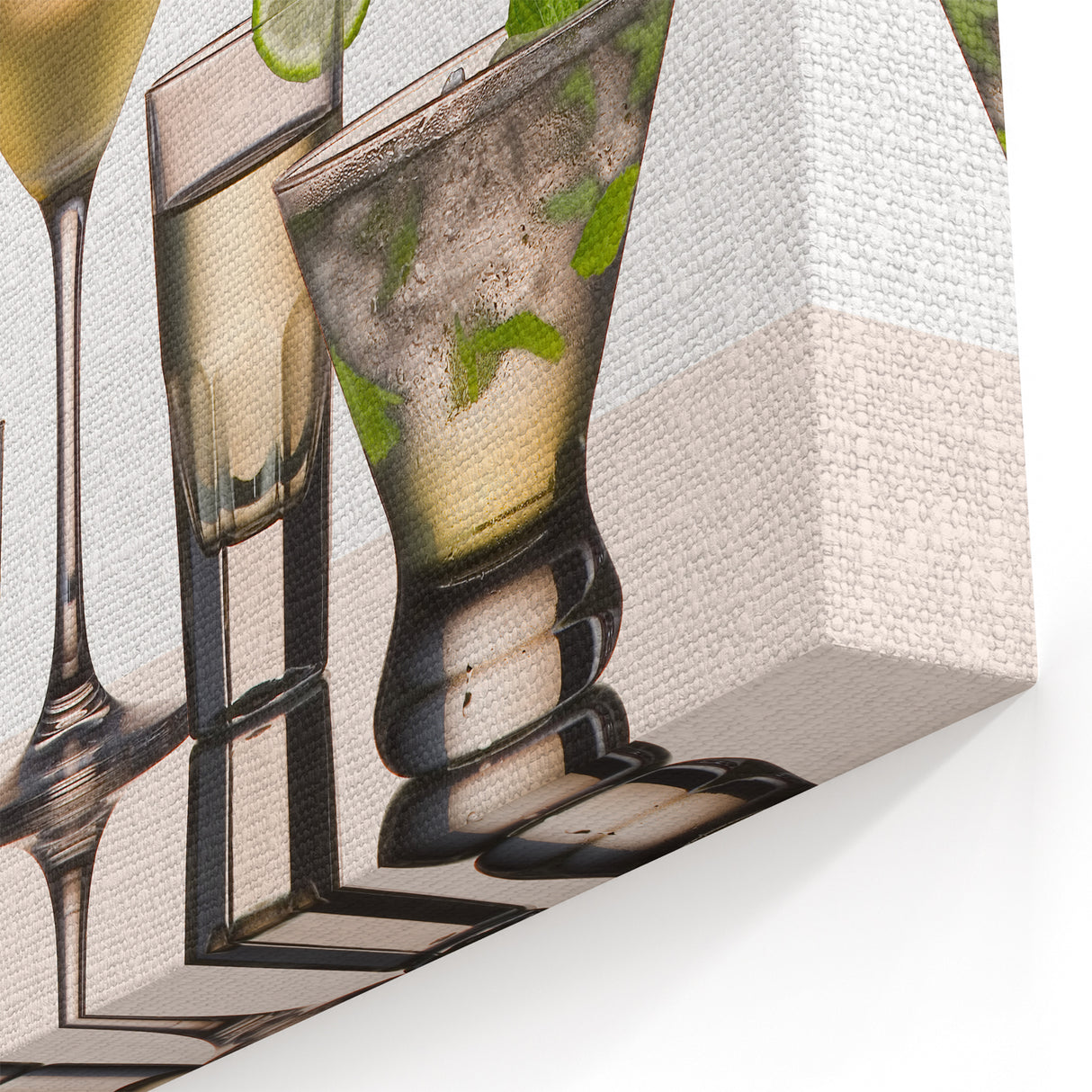 Elegant Cocktail Glasses – Stylish Bar Wall Art for Lounge & Kitchen