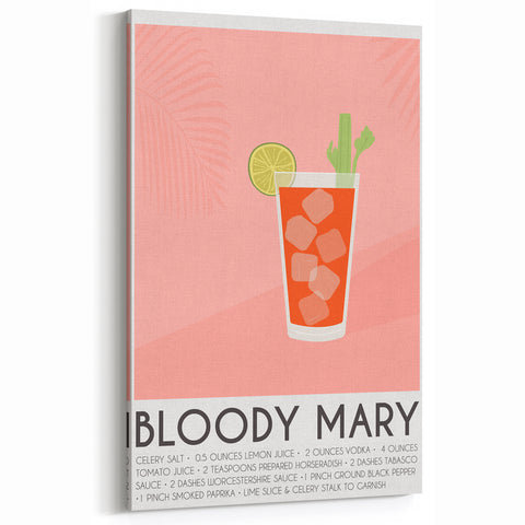 Bloody Mary Cocktail – Modern Cocktail Wall Art for Bar & Kitchen