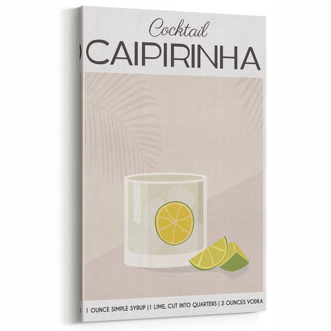 Caipirinha Cocktail – Minimalist Cocktail Wall Art for Bar & Kitchen