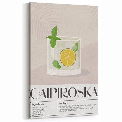 Caipiroska Mint Cocktail – Refreshing Cocktail Wall Art for Bar & Kitchen