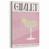 Gimlet Cocktail Wall Art – Elegant Pink Bar & Beverage Print