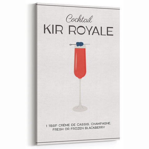 Kir Royale Cocktail Art – Elegant Drinks Wall Art for Bar & Kitchen