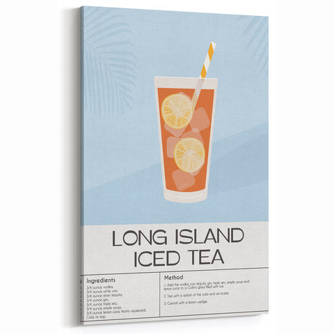 Long Island Iced Tea Recipe Wall Art – Bar & Cocktail Decor
