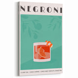 Negroni Cocktail Recipe Wall Art – Classic Bar & Beverage Print
