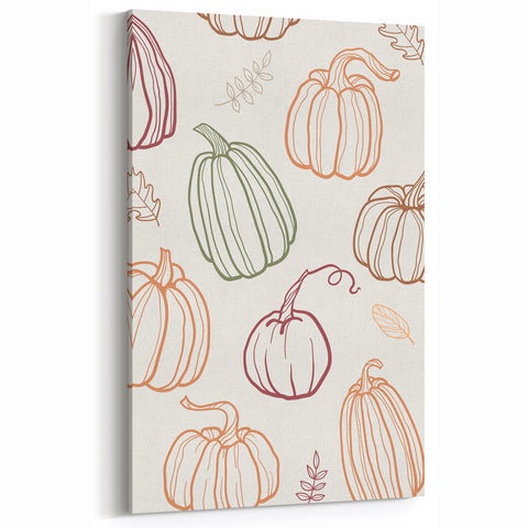 Pumpkin Pattern Halloween Wall Art - Rustic Fall Halloween Decor