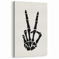 Skeleton Peace Sign Halloween Wall Art - Spooky Minimalist Decor