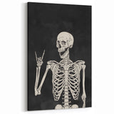 Rock On Skeleton Halloween Wall Art - Spooky Gothic Decor