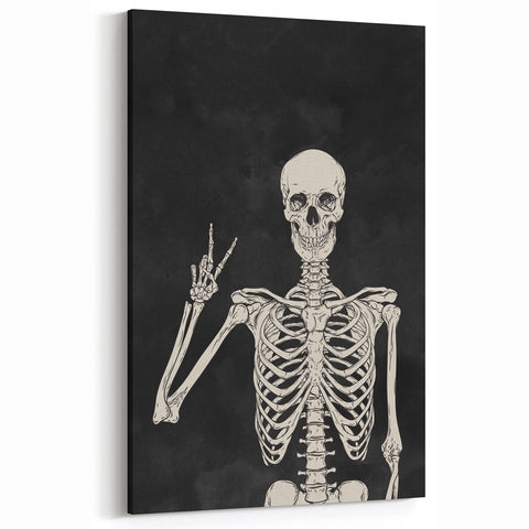 Skeleton Hand Gesture Halloween Wall Art - Spooky Gothic Decor