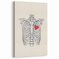 Heart and Skeleton Halloween Wall Art - Gothic Anatomical Decor