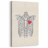 Heart and Skeleton Halloween Wall Art - Gothic Anatomical Decor
