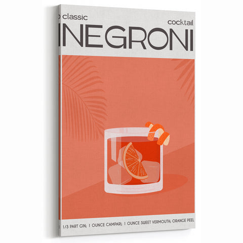 Classic Negroni Cocktail Wall Art – Bar & Kitchen Decor
