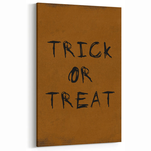 Rustic Trick or Treat Halloween Wall Art - Spooky Typography Decor