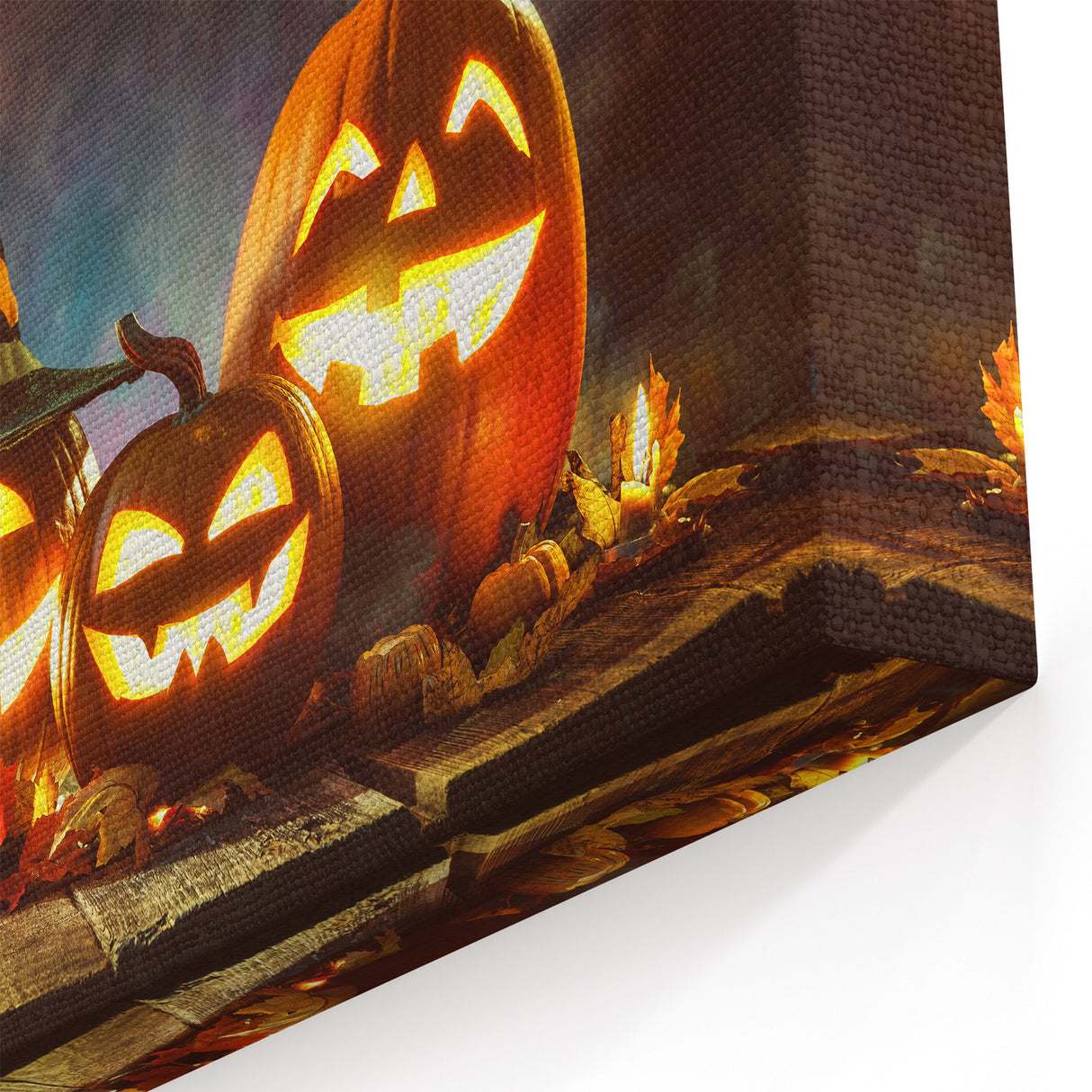 Glowing Jack-O'-Lanterns Halloween Wall Art - Spooky Fall Decor