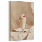 Coffee Wall Art – Vanilla Milkshake Dessert Print for Kitchen