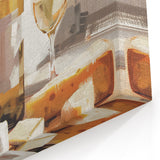 Drinks Wall Art – Wine & Cheese Still Life Print for Bar Decor