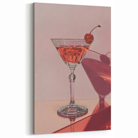 Cocktail Wall Art – Cherry Martini Elegant Bar Decor Print