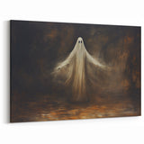 Haunted Ghost Halloween Wall Art - Spooky Gothic Oil Painting