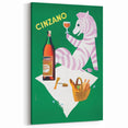 Vintage Cinzano Advertising Poster - Retro Zebra Wall Art