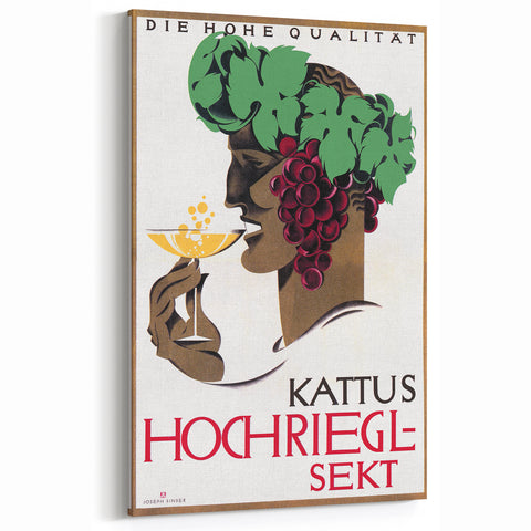 Vintage Kattus Hochriegl Sekt Advertising Poster - Retro Wall Art
