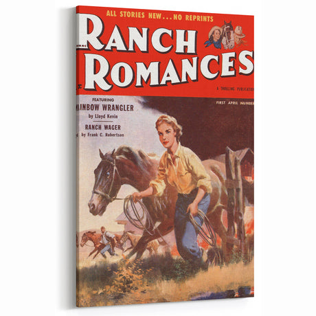 Vintage Magazine Cover Art - Retro Western Romance Magazine Print