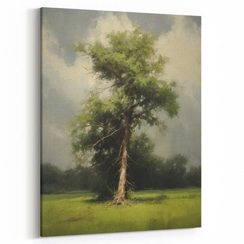 Vintage Nature Art: Majestic Tree Antique Landscape Print