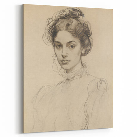 Elegant Vintage Portrait - Classic Sketch Wall Art Print