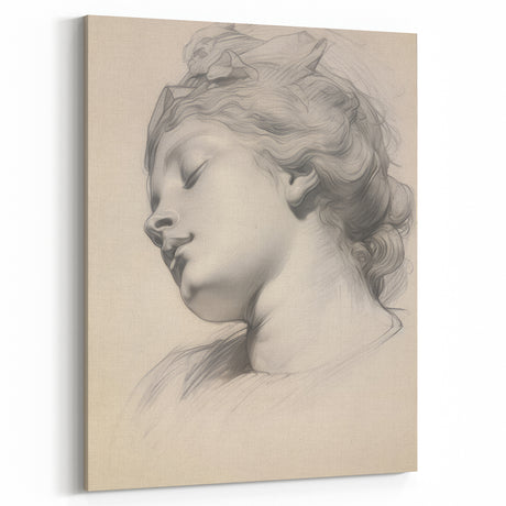 Timeless Vintage Portrait - Classic Sketch of Elegance Wall Art